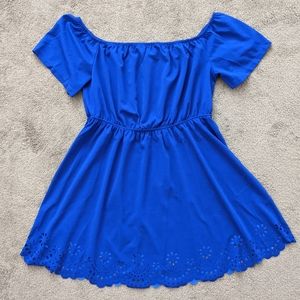 Off Shoulder Royal Blue Dress